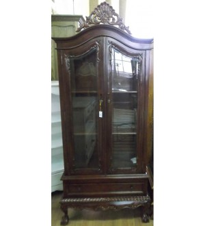 MK-CAB04/DISP. Henry 2 D display cabinet. Витрина двухдверная (массив красного дерева), цвет: Antique (вишня)